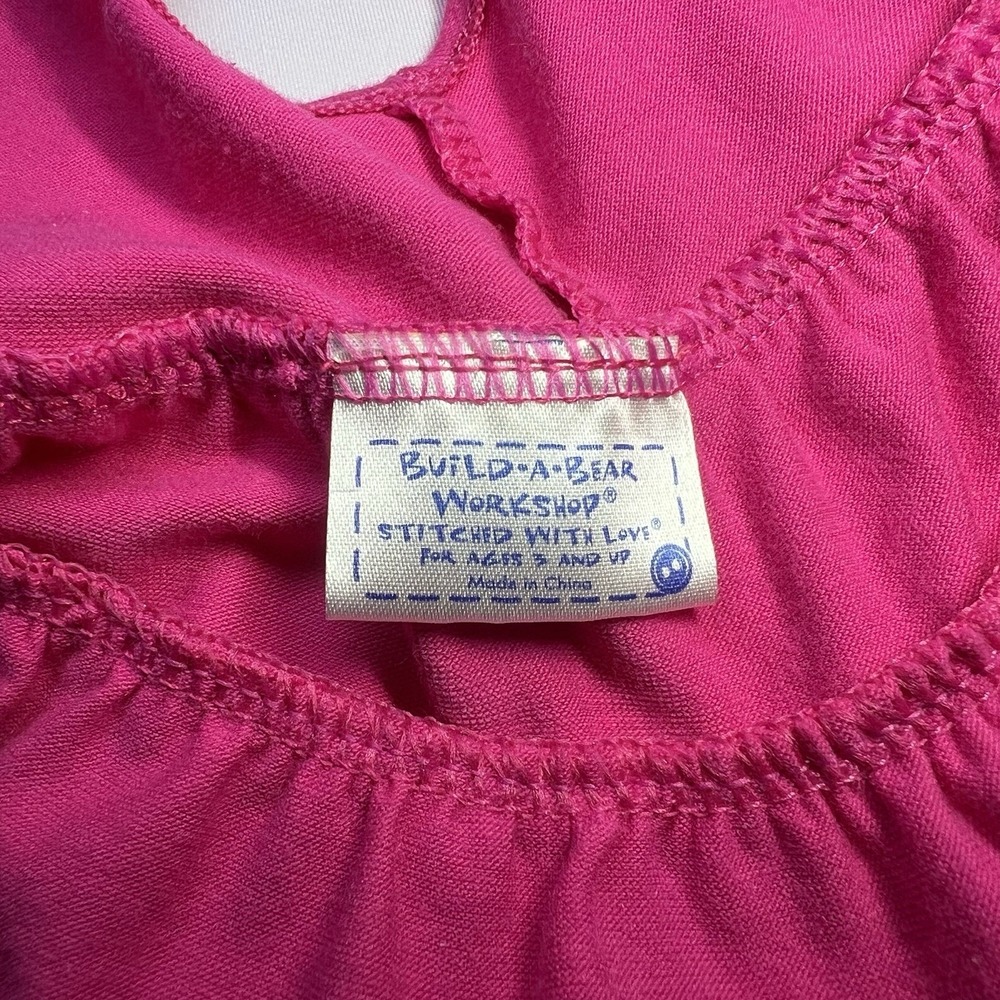 Build‎ A Bear Workshop Clothes Pink Floral Rose Flower Rosette Gem Dress - Picture 7 of 9
